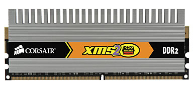 Память DDR II 2048Mb PC-6400, 800MHz (2x1024Mb) Corsair XMS2 (4-4-4-12) Dual-path Heat Xchange  (TWIN2X2048-6400C4DHX G)